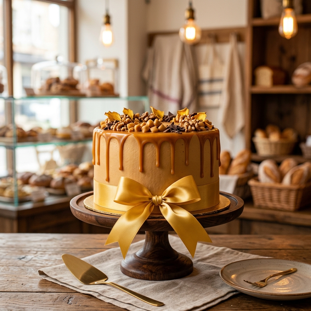 Ribbon Butterscotch Cake