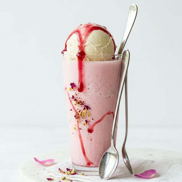 Rose Milk With Ice Cream